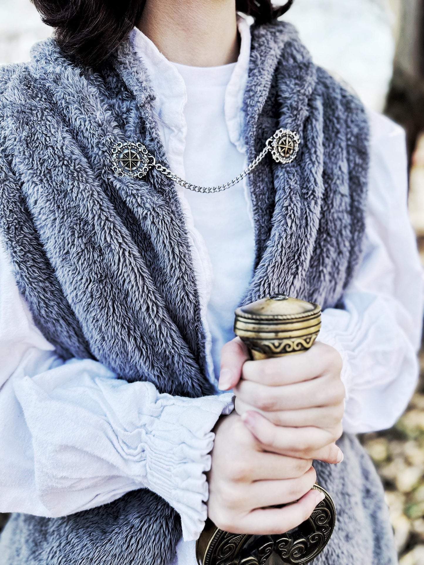 "Viking Star" Cloak Clasp w/ Chain