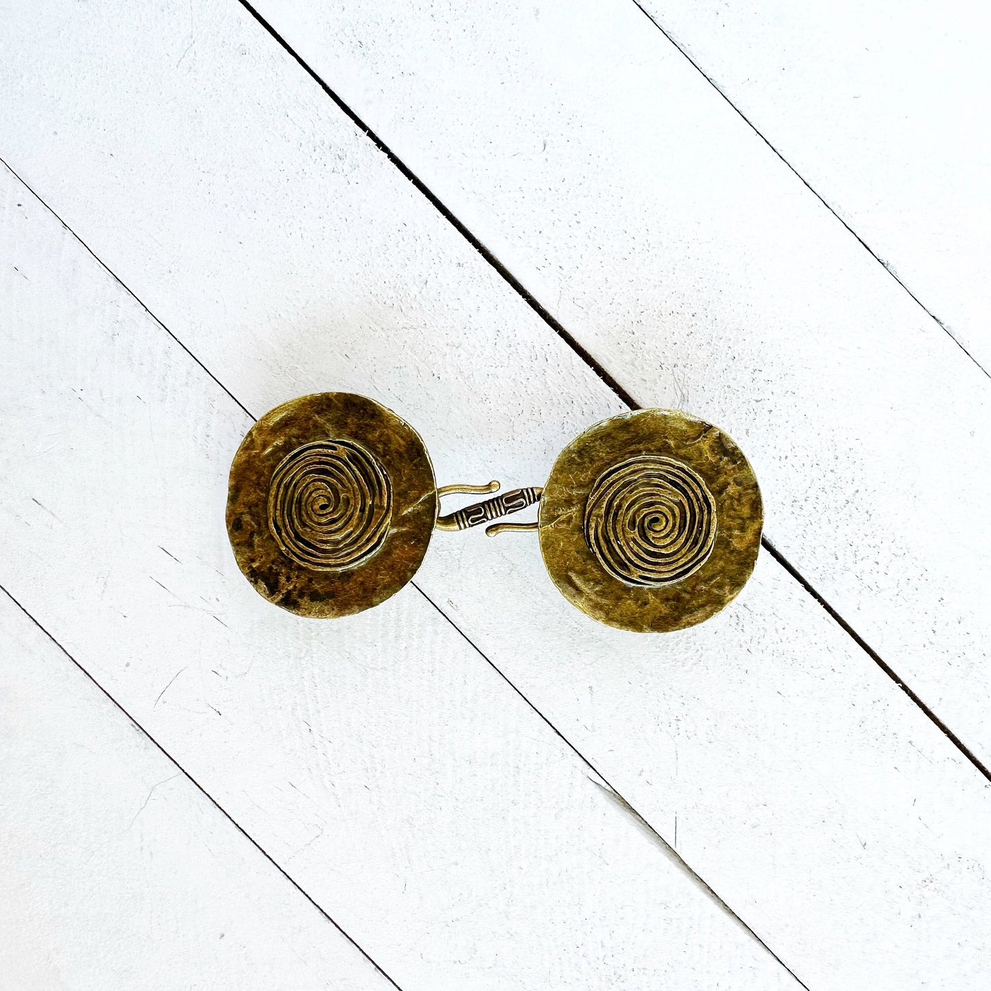 Bronze Metal Penannular Medallion Cloak Clasp