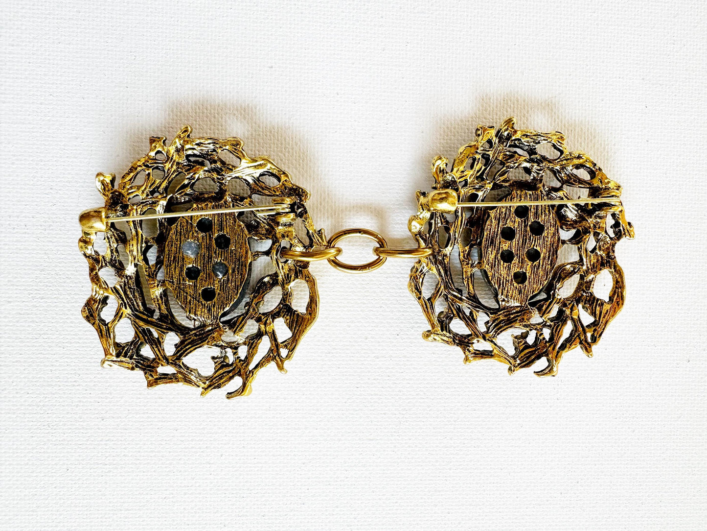 Amethyst and Gold Cloak Clasp, Costume Brooch | Forest Fairytale Brooches, Woodland Elf Nymph | Adult Costume Accessories Closure