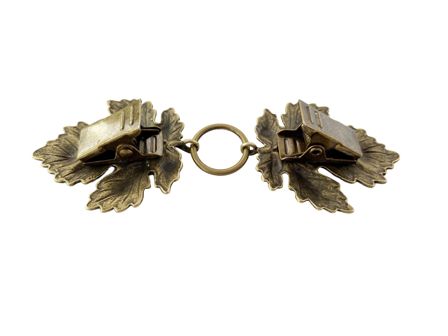 Bronze Metal "Sylvan" Leaf Cloak Clasp