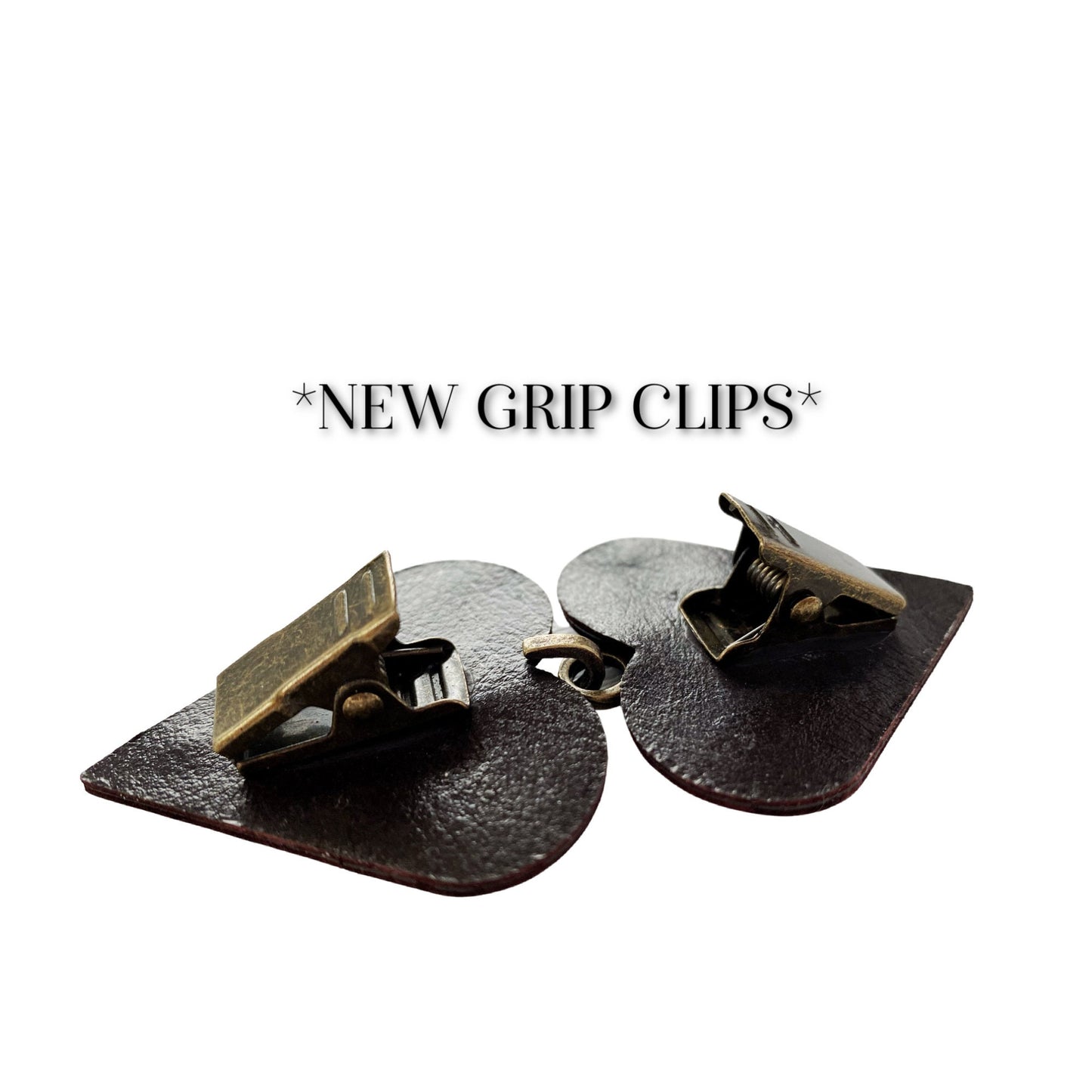 "Halcyon" Bronze Metal Leaf on Dark Brown Leather Clothing Clasp