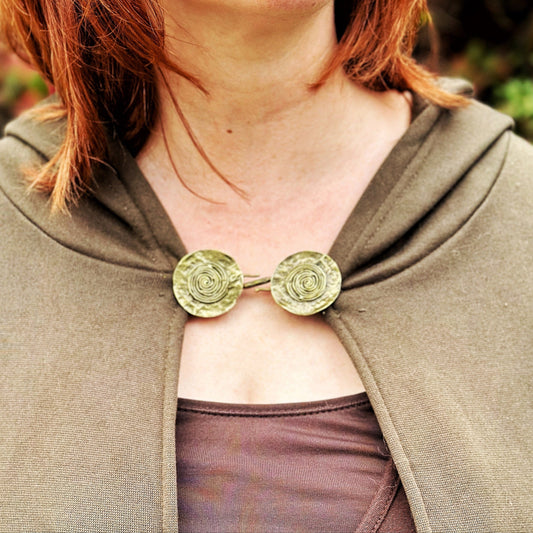 Bronze Metal Penannular Medallion Cloak Clasp