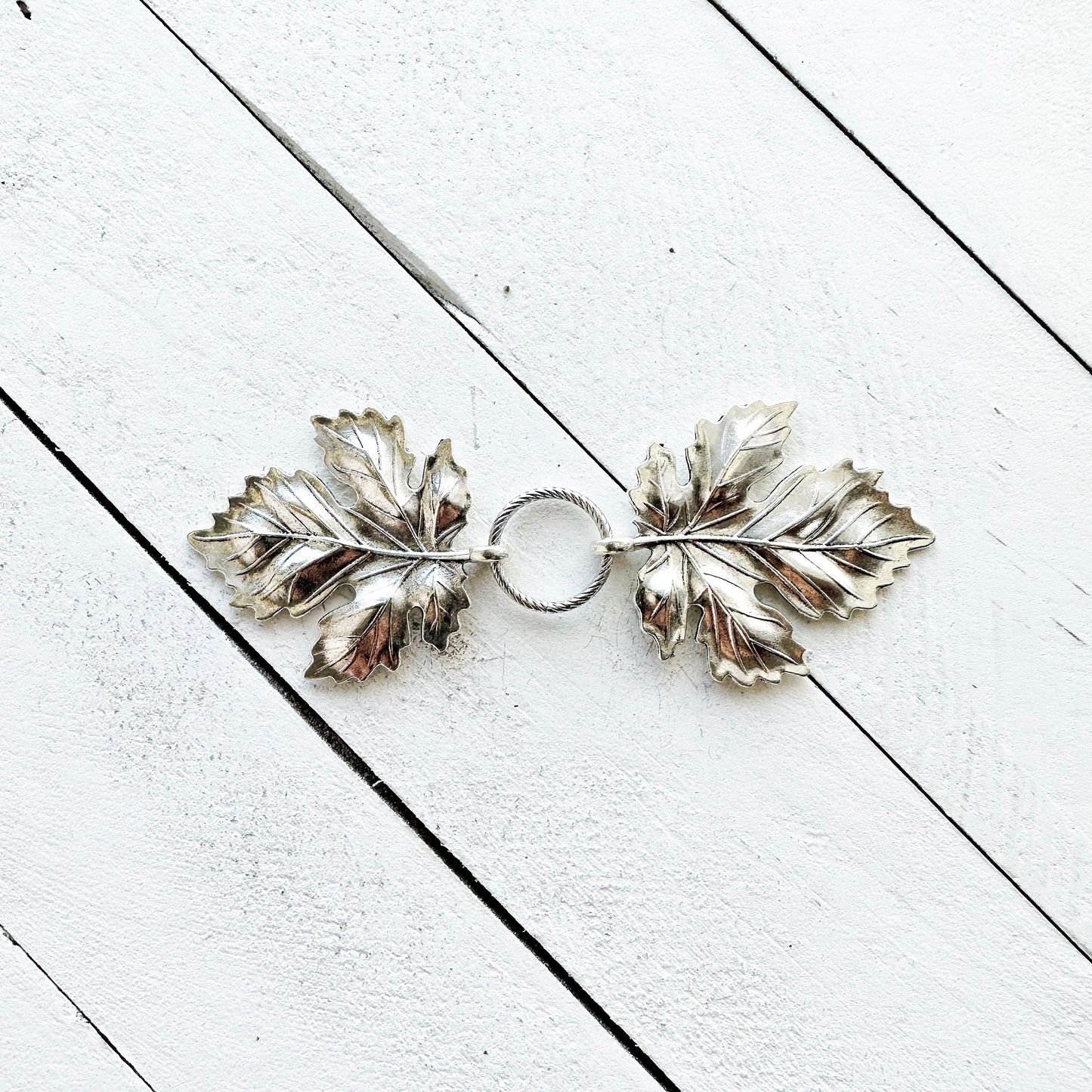 "Sylvan" Cloak Clasps - Set of 2 in Silver and Bronze