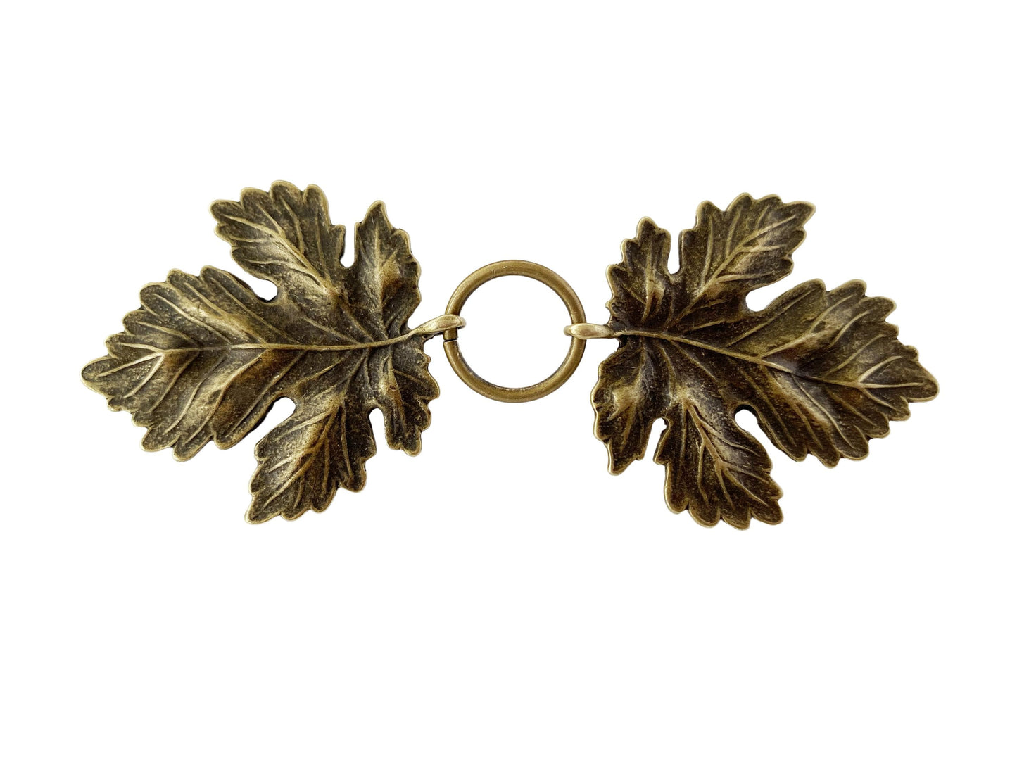Bronze Metal "Sylvan" Leaf Cloak Clasp