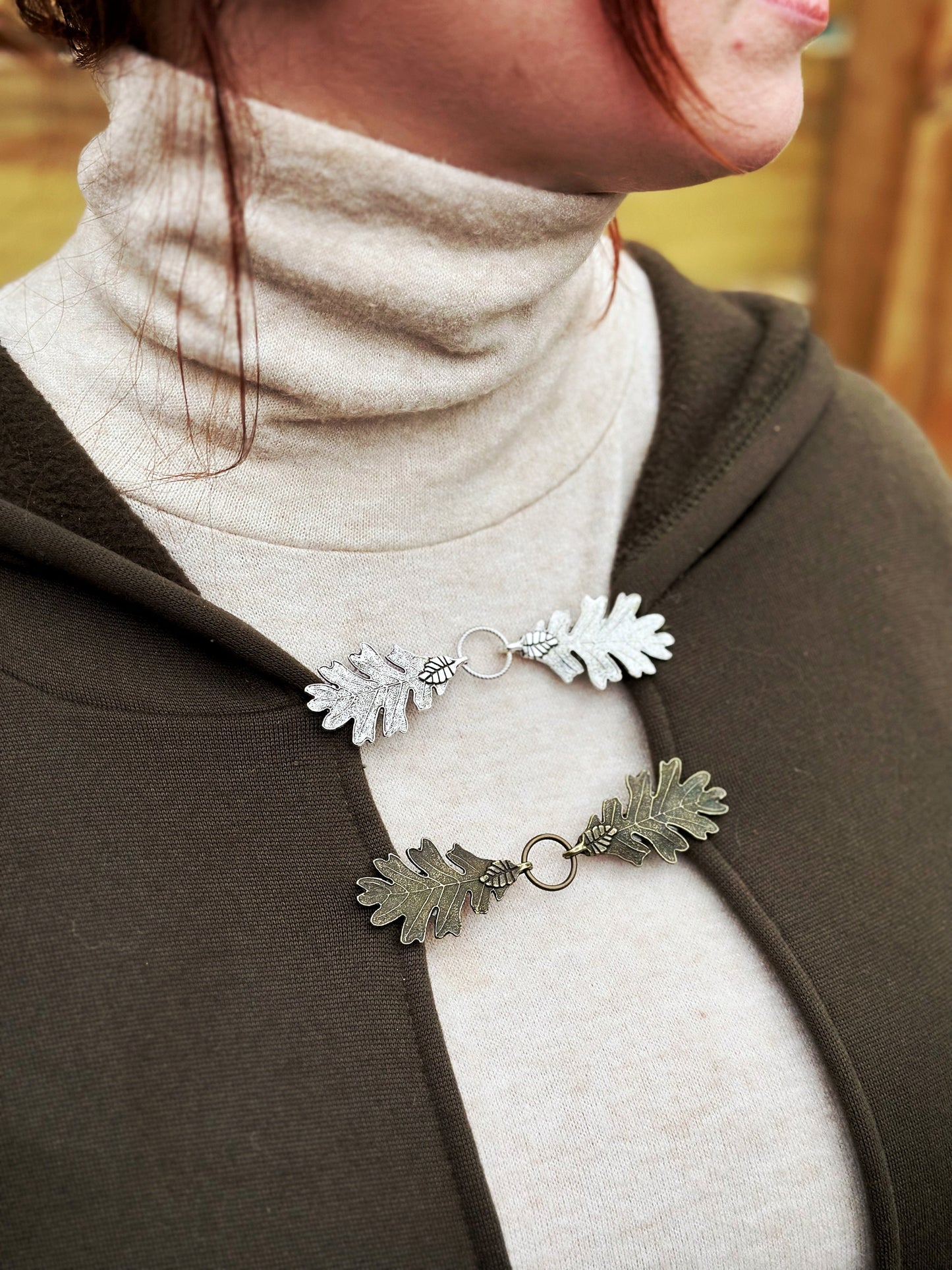 "Terebinth" Cloak Clasps, set of 2 in Silver & Bronze