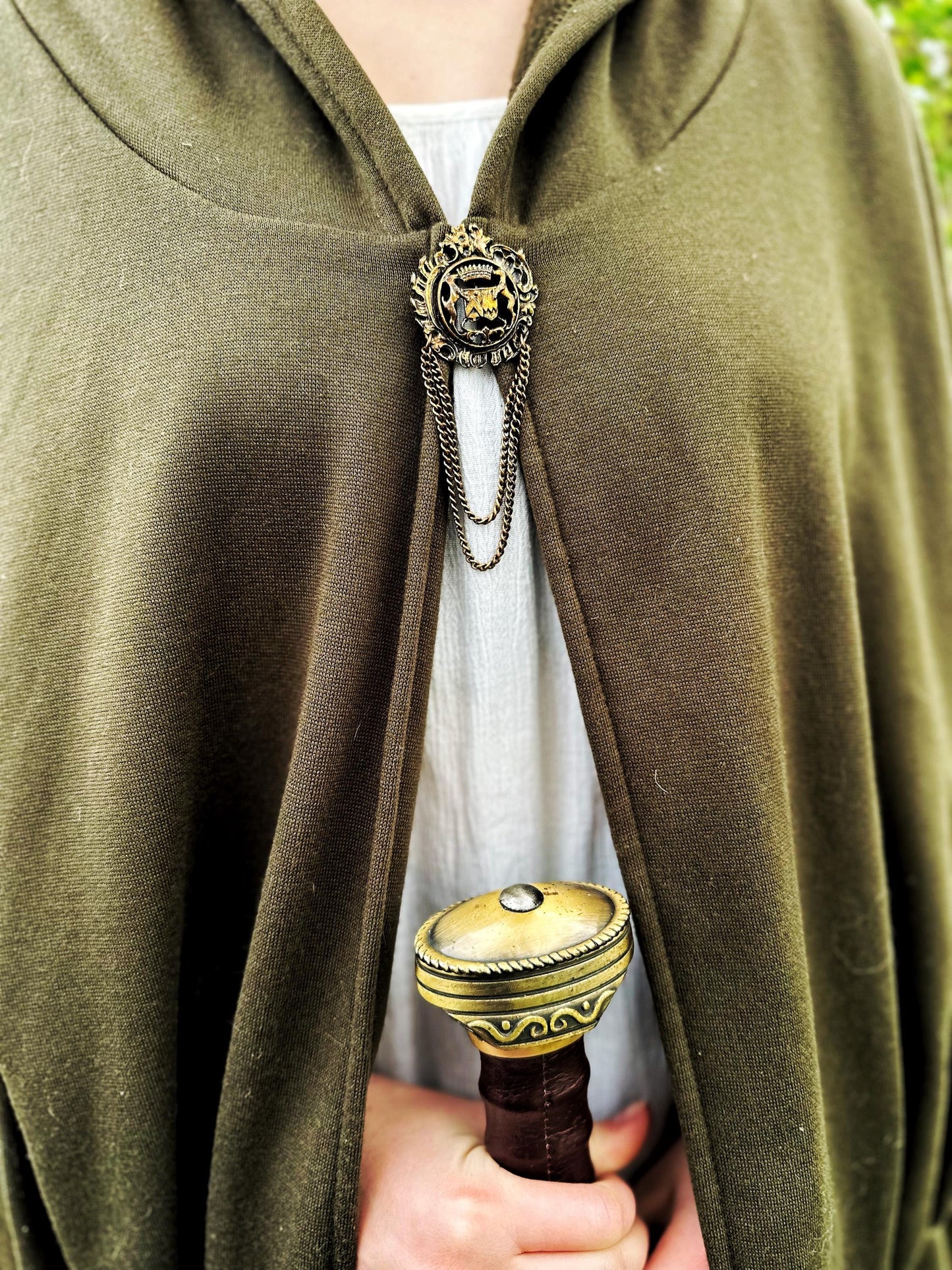 New* Bronze Heraldic w/ Chains Cloak Clasp | Vintage/Repurposed