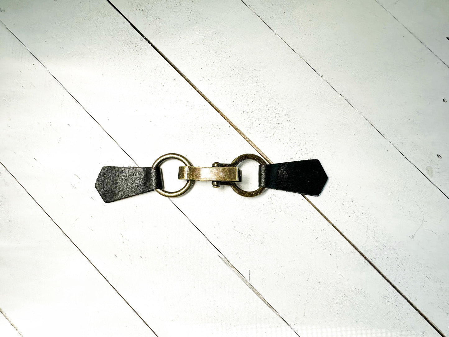 NEW Bronze Buckle & Black Leather Cinch Clip, Skinny Belt Alternative for Dress, Jacket, Cardigan, Mini-Tailor Button Closure, KardiKlips