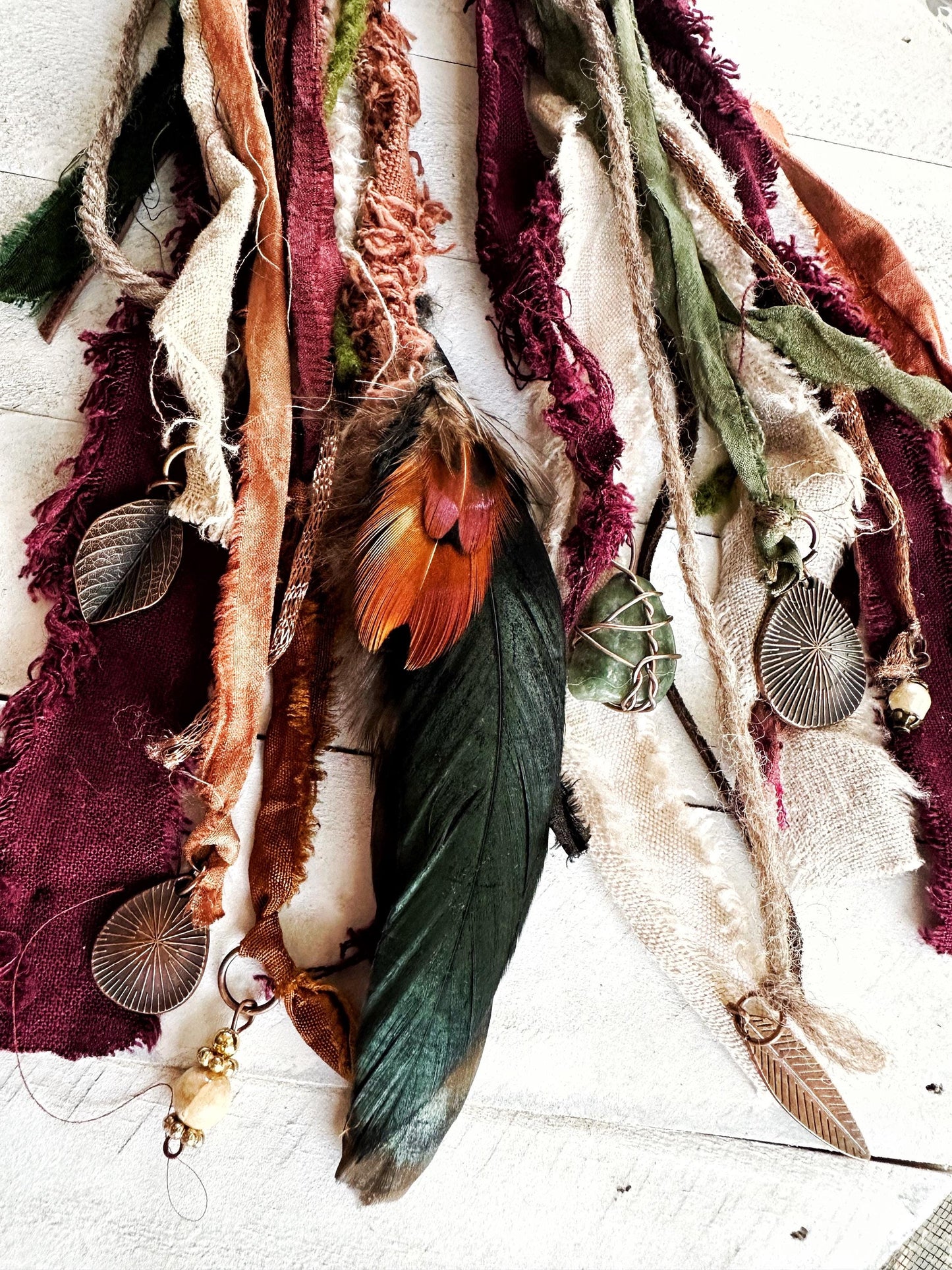 NEW Green & Brown Hobo Scarf | Hippie Clothes | Festival Clothing and Accessories | Unique Scarves for Men, Women | Upycled, Organic Cotton