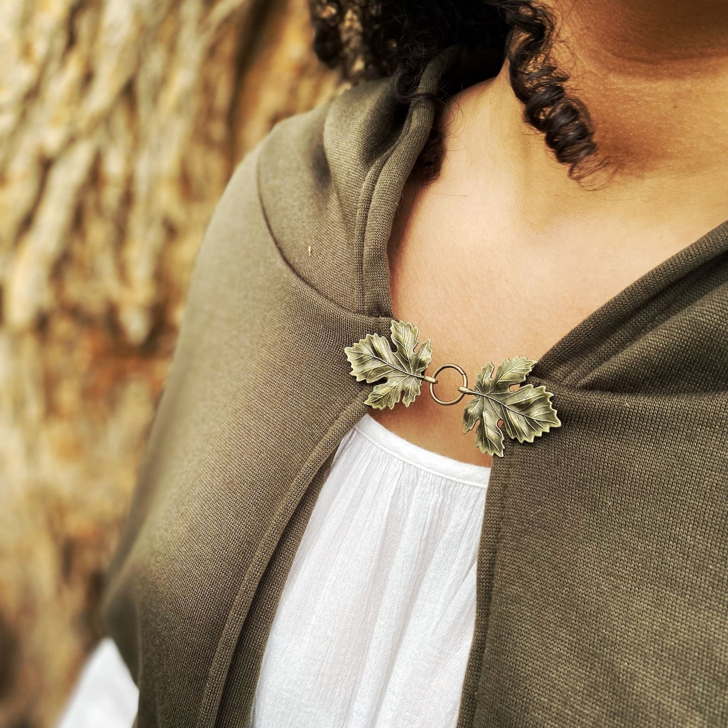 "Sylvan" Cloak Clasps - Set of 2 in Silver and Bronze