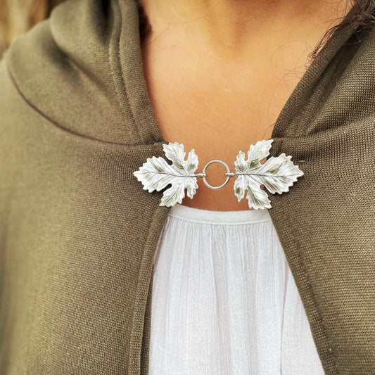 Silver Leaf "Sylvan" Cloak Clasp