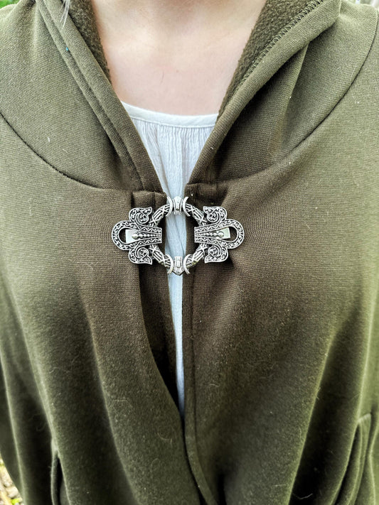 NEW Single Piece Celtic Silver Cloak Clasp