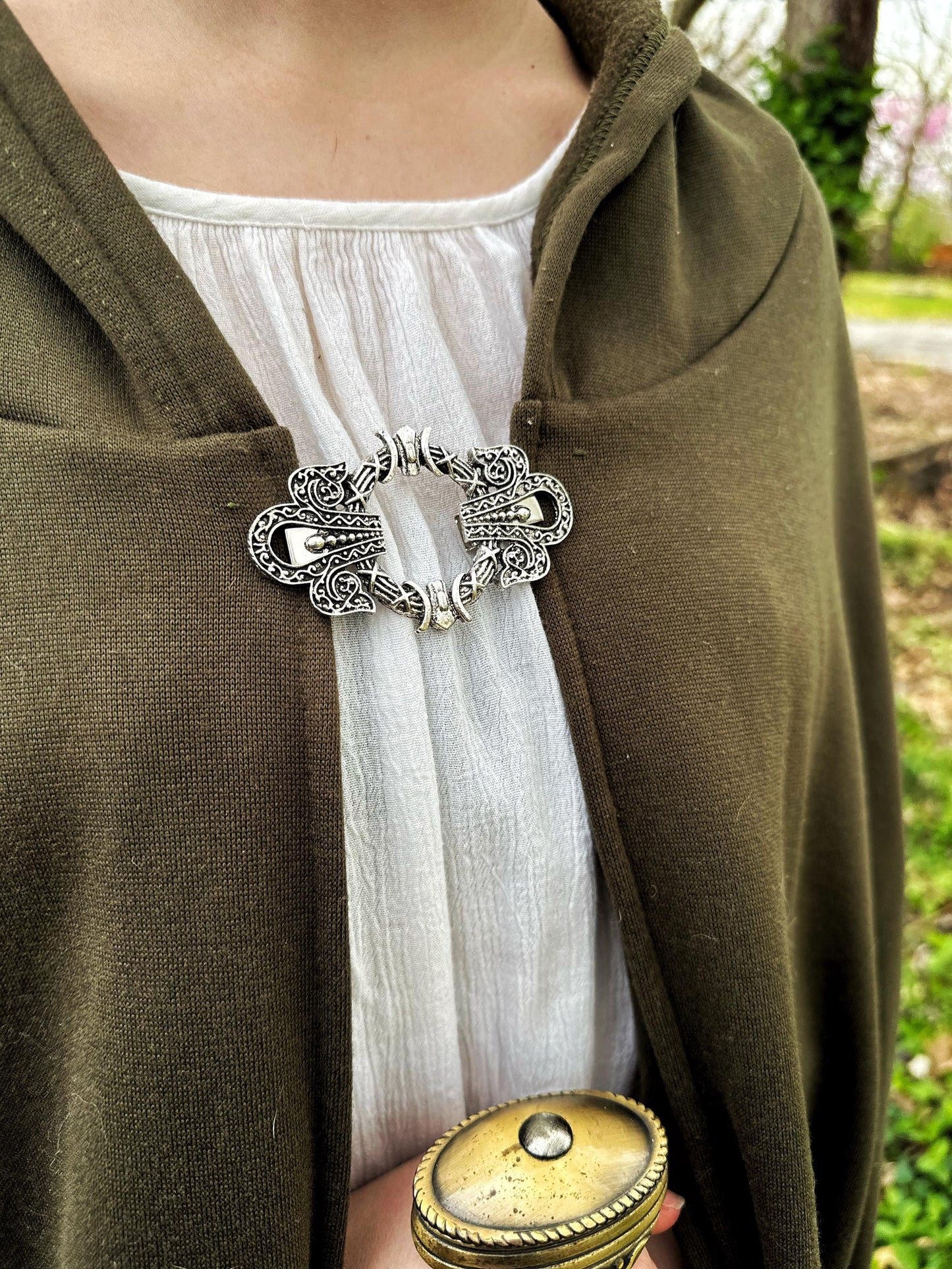 NEW Single Piece Celtic Silver Cloak Clasp