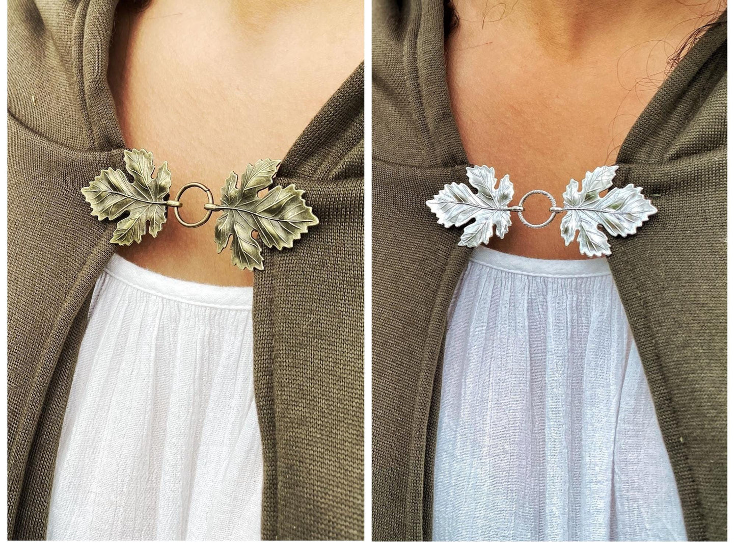 Silver Leaf "Sylvan" Cloak Clasp