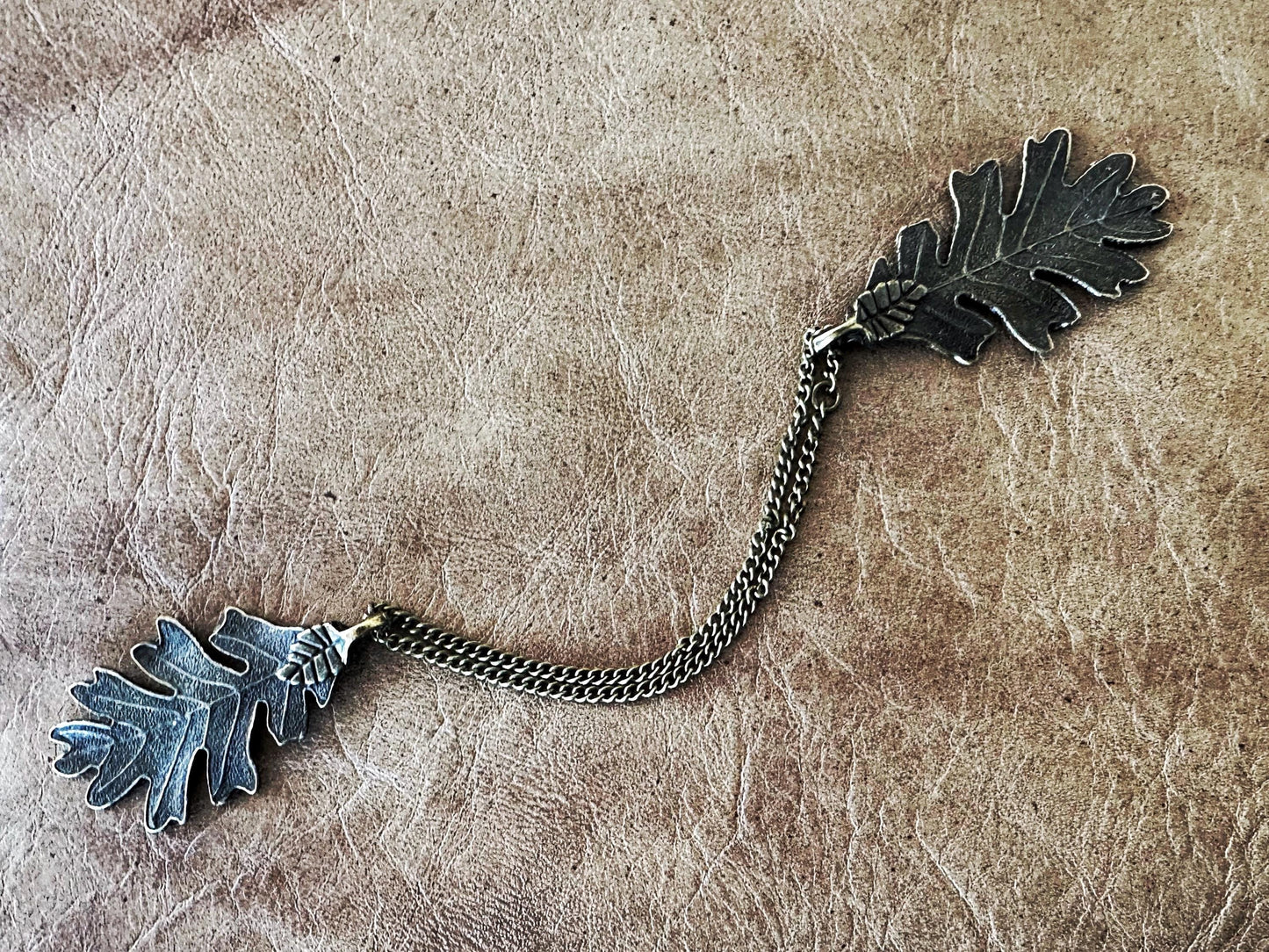 "Terebinth" Bronze Oak Leaf w/ Chains Cloak Clasp