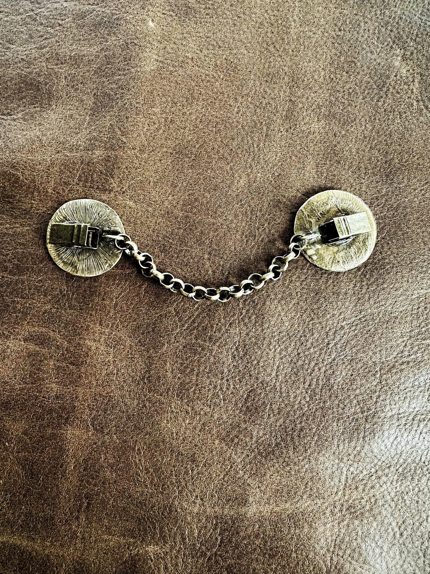 NEW Medallion Cloak Clasp with Chain in Bronze or Silver