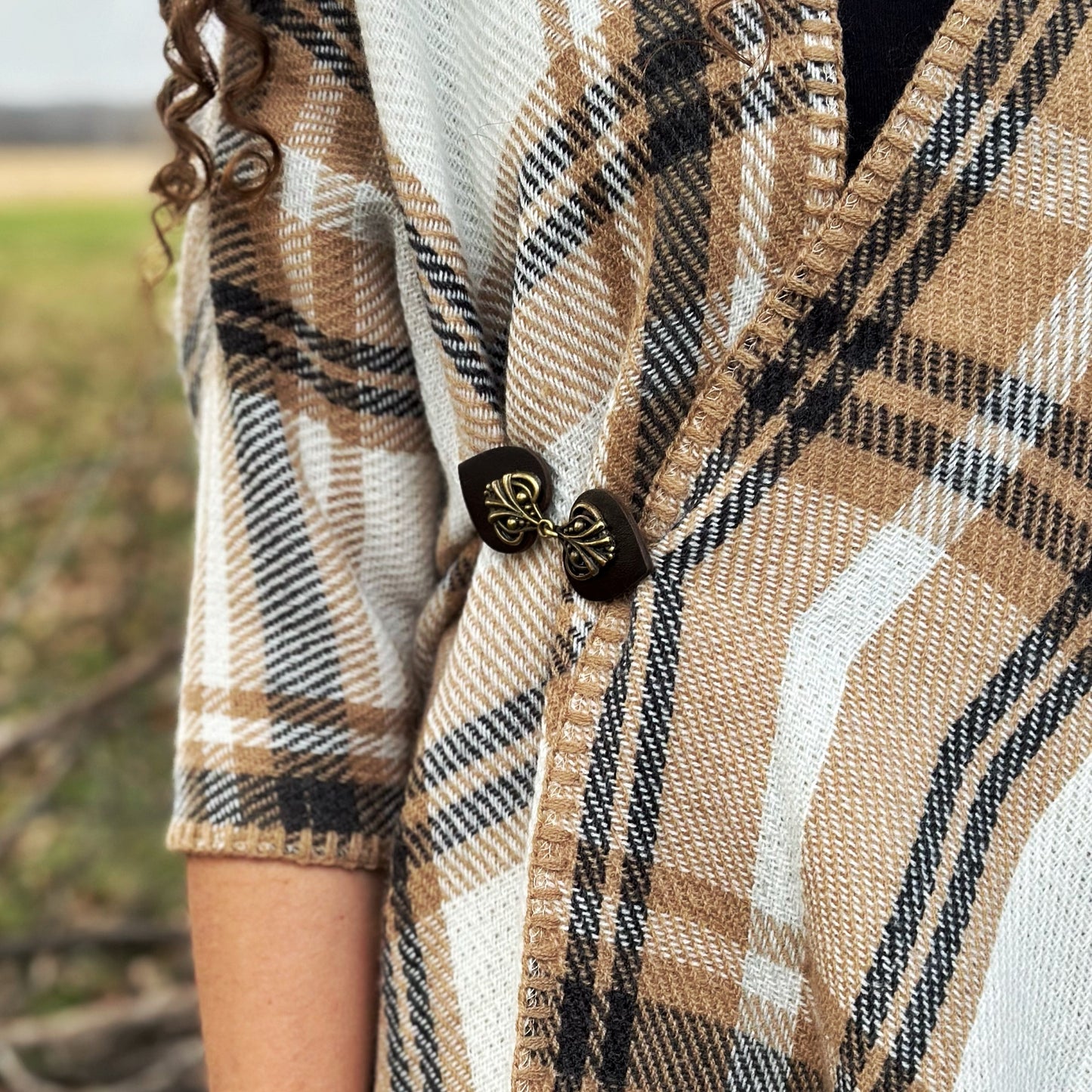 "Myriad" Bronze on Dark Brown Clothing Clip