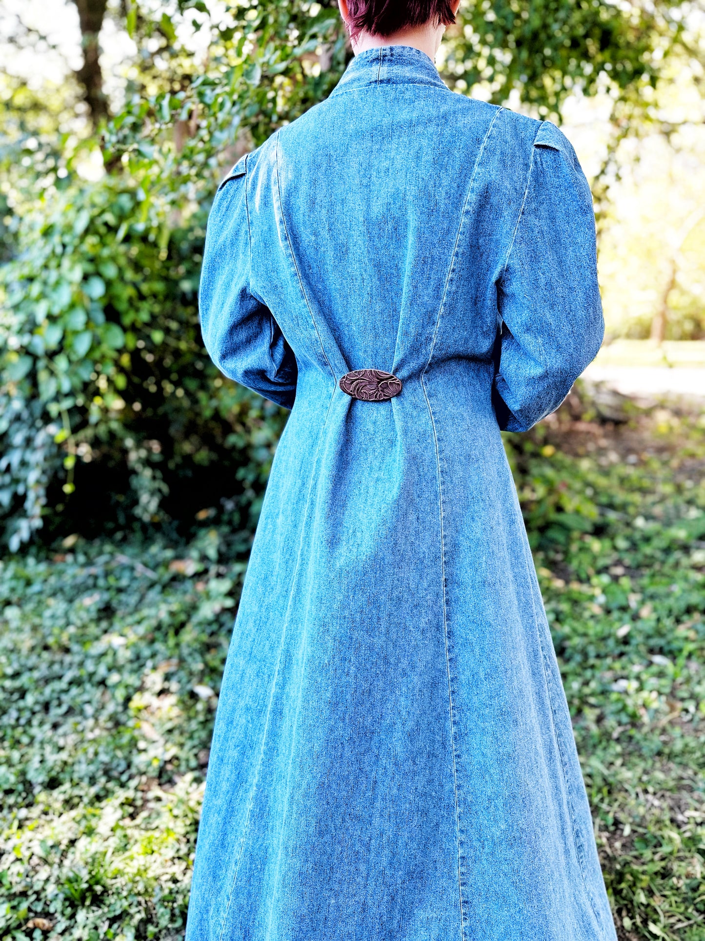 "Impressions" Raised Embossed Brown Leather Clasp