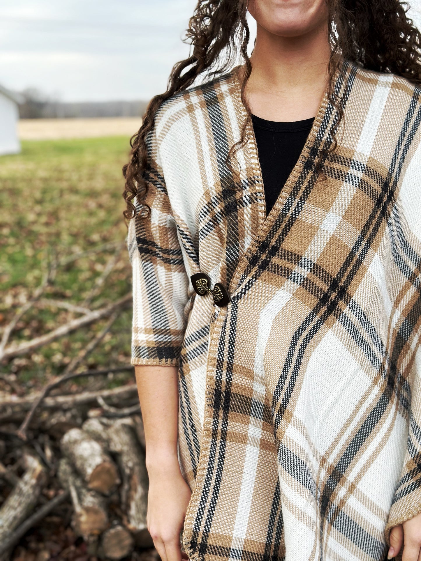 "Myriad" Bronze on Dark Brown Clothing Clip