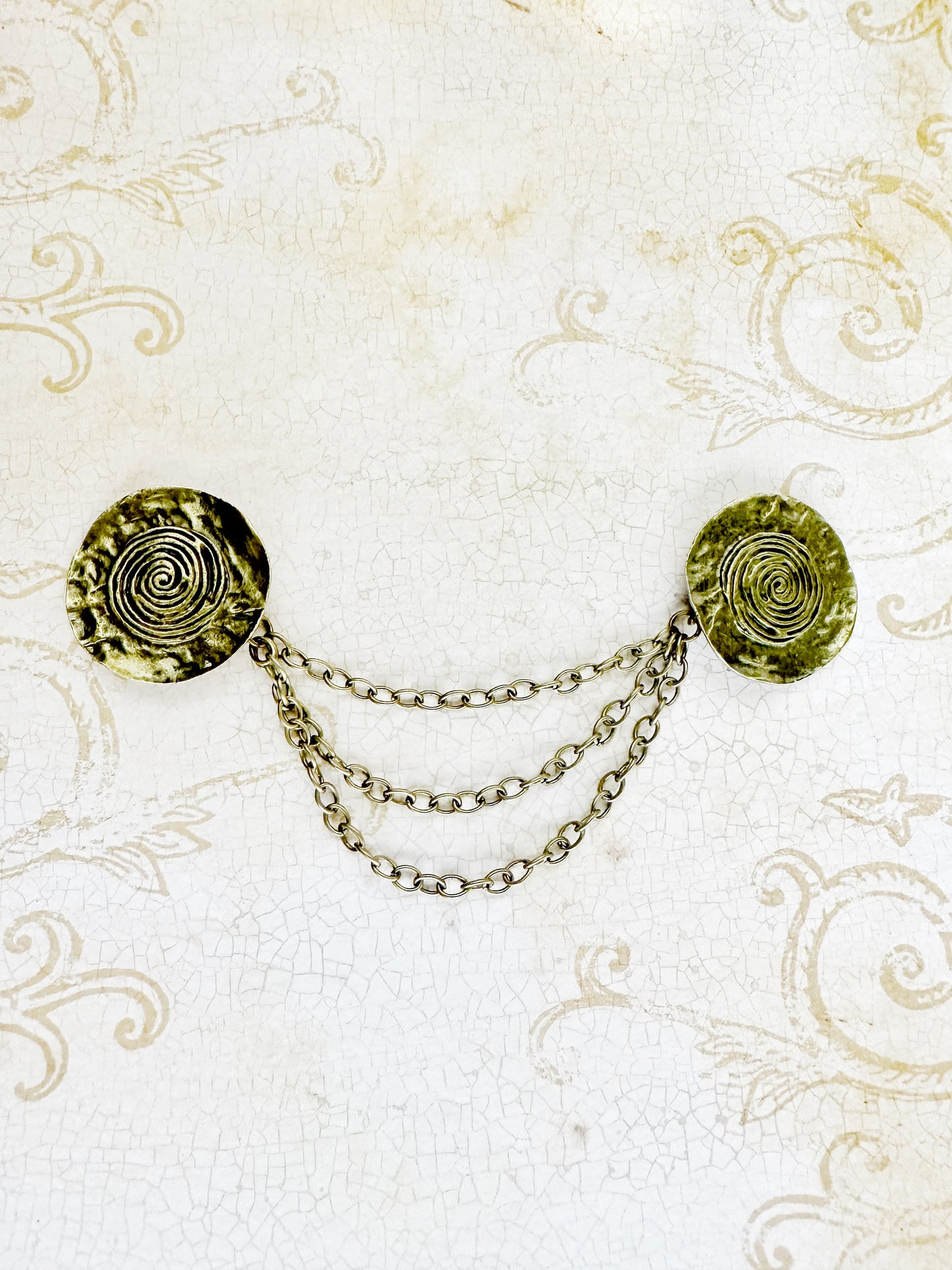 Bronze Metal Medallions w/ Chains Cloak Clasp