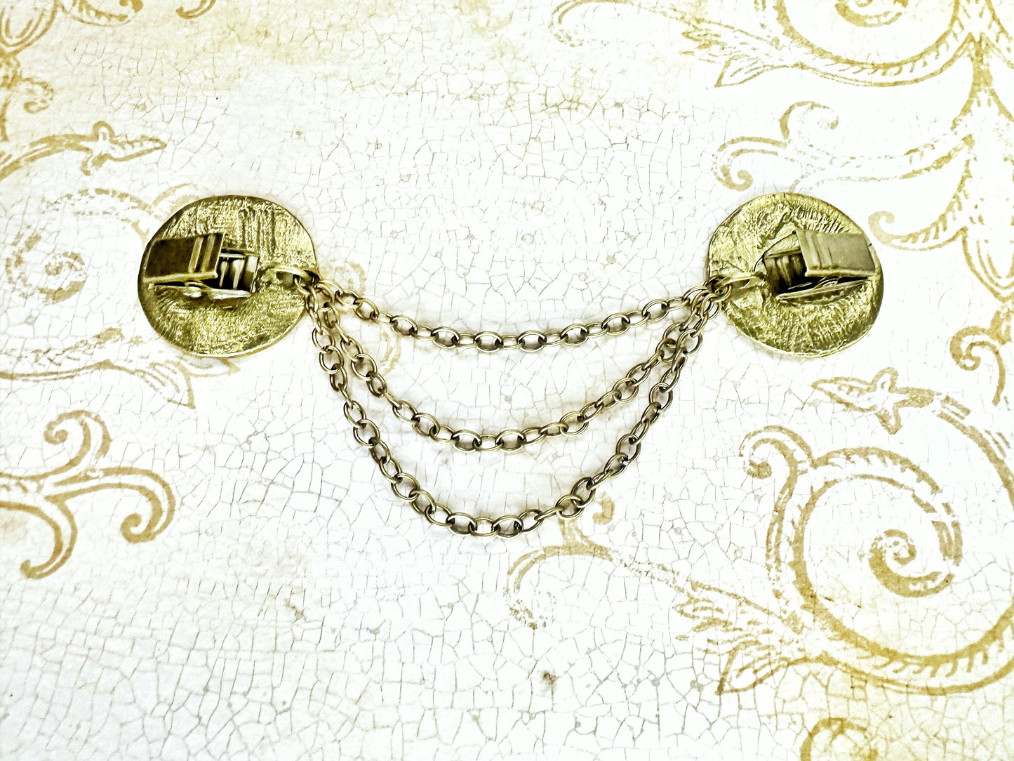 Bronze Metal Medallions w/ Chains Cloak Clasp