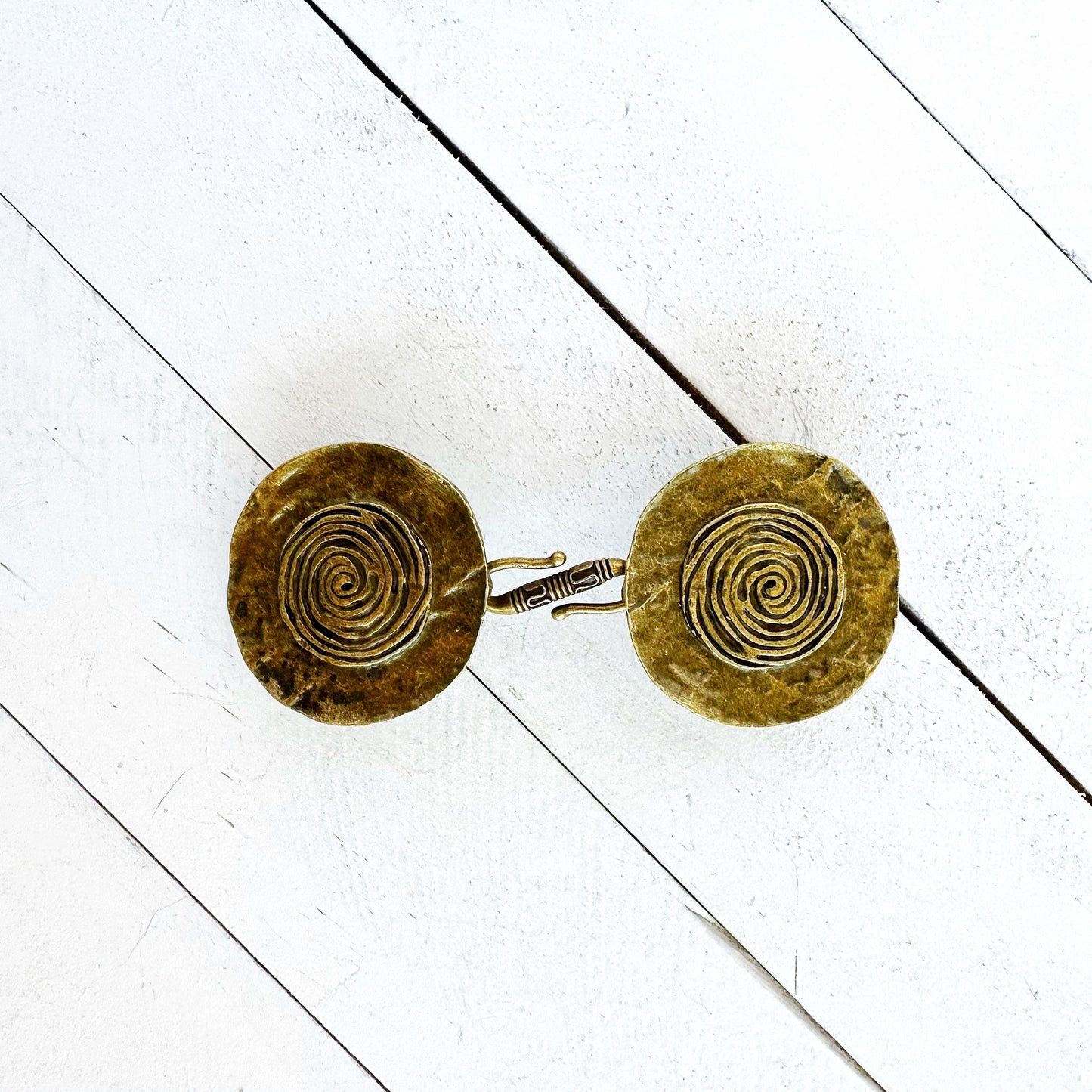 Bronze Metal Penannular Medallion Cloak Clasp