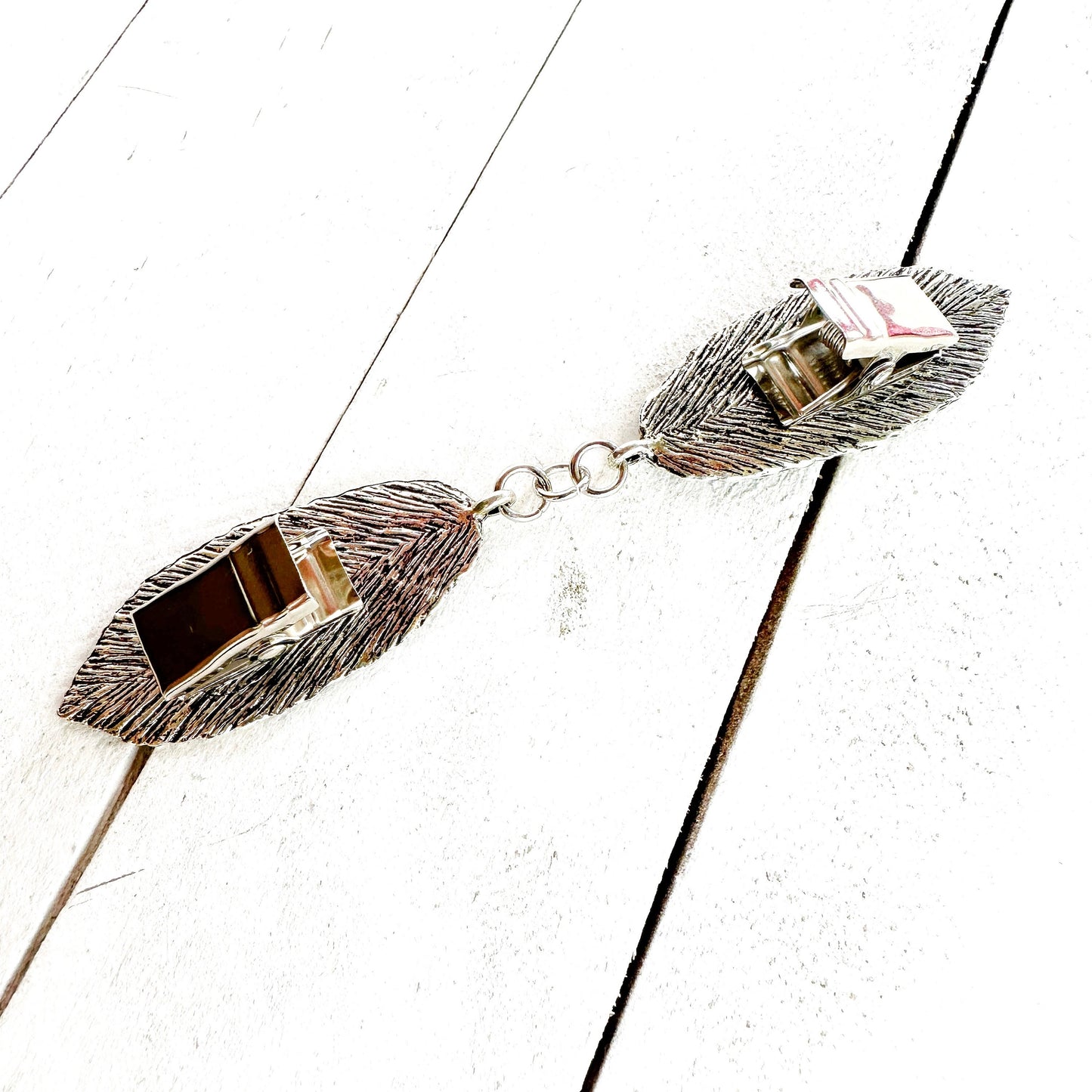 "Willow" Silver Metal Leaf Cloak Clasp