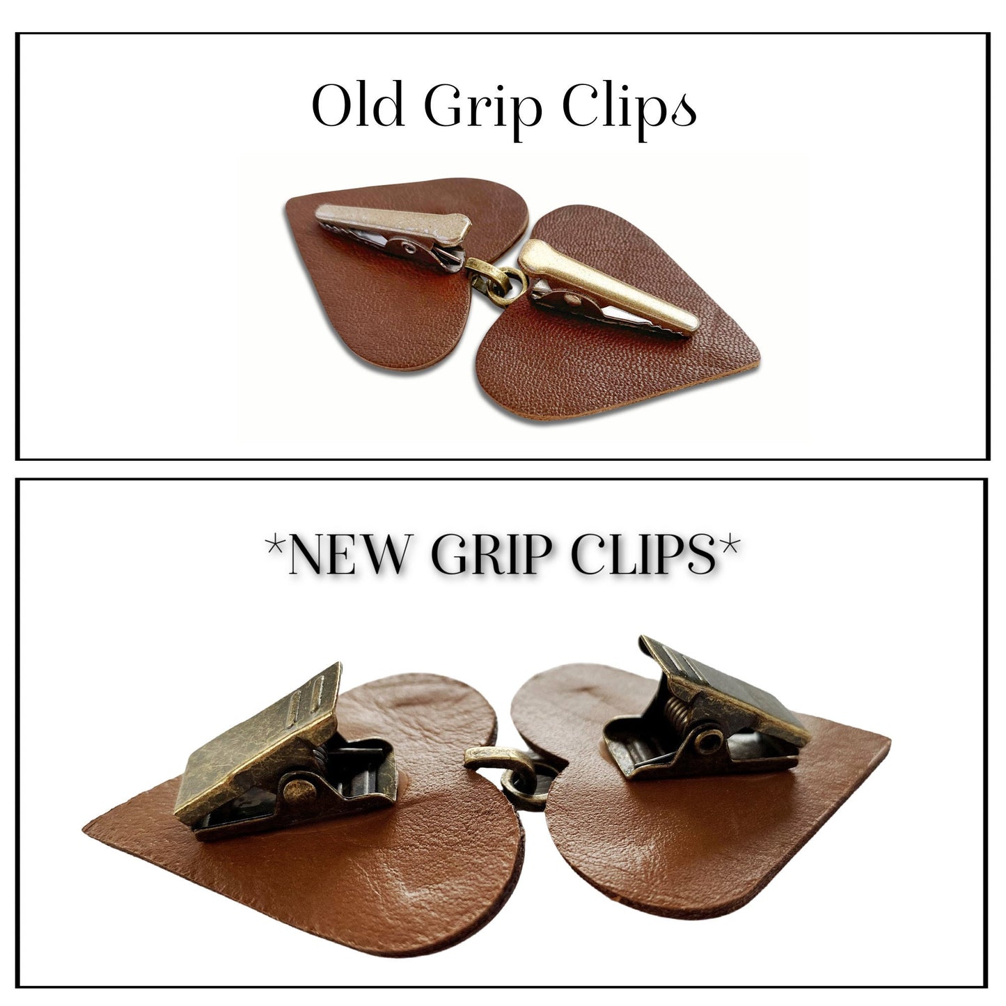 "Halcyon" Bronze Metal Leaf on Brown Leather Clothing Clasp